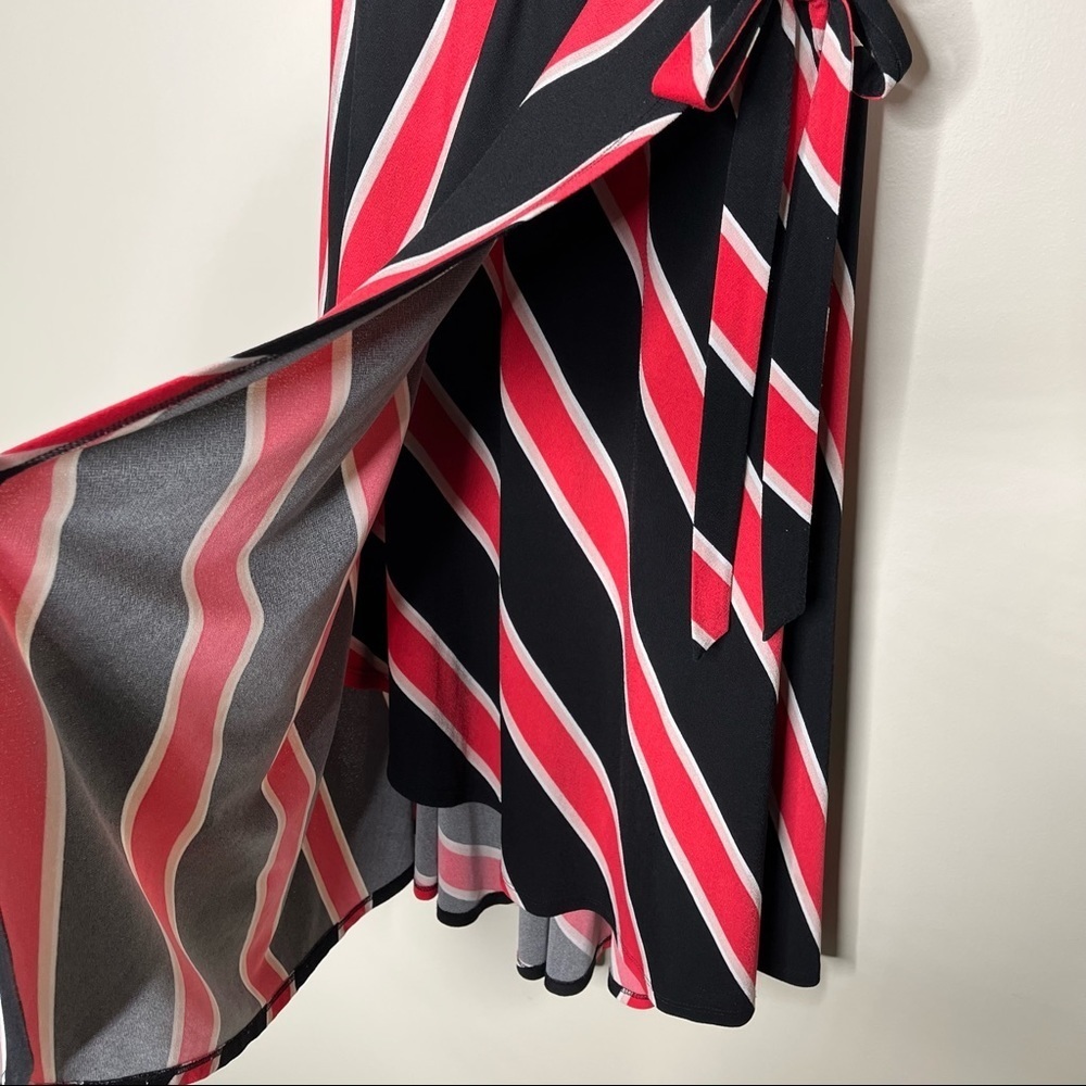 Torrid Color Block Faux Wrap Sleeveless Surplus Front High Low Dress SZ 00 (M/L) - Picture 5 of 14